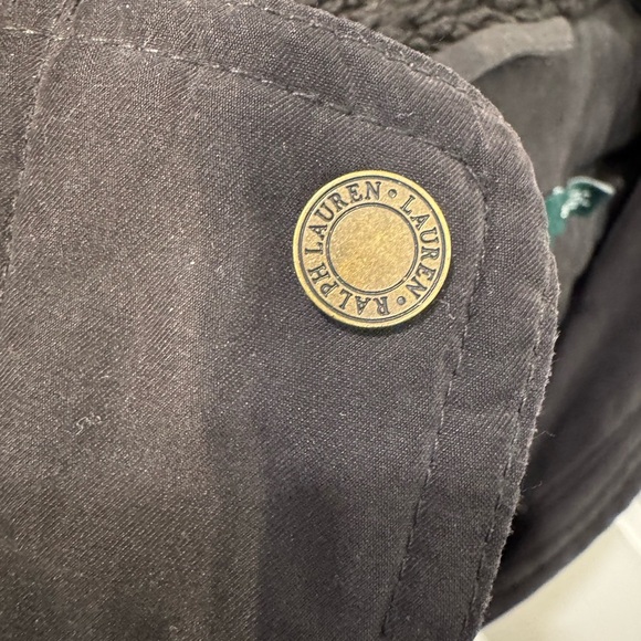 🔵 Ralph Lauren Women's Black Faux fur hood Jacket Parka Size Small - Picture 9 of 11